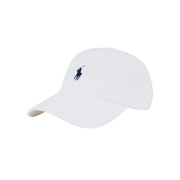 Polo Ralph Lauren Chino Cap in White & Marlin Blue One Size New Unisex Hat Mens - Picture 4 of 11